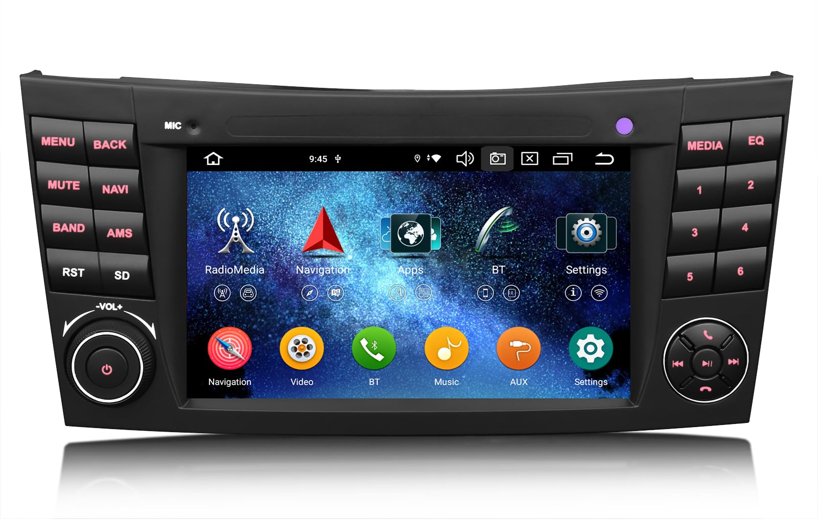 Erisin 7" Android 14 Autoradio pour Mercedes Classe E/CLS W211 W219 GPS Navigateur sans Fil Carplay & Android Auto WiFi DSP Bluetooth 5.1 Canbus SWC Écran Tactile 4GO+64GO
