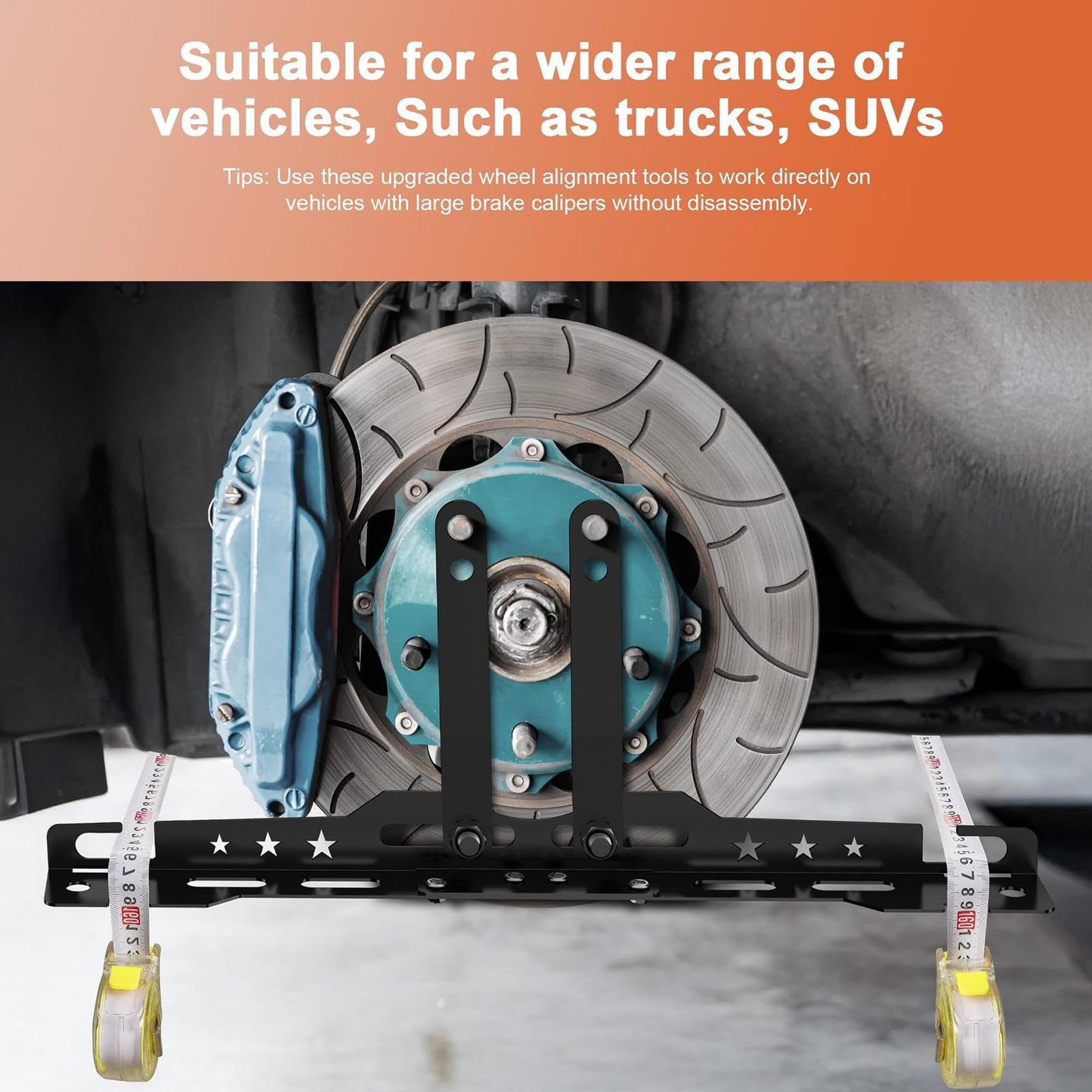 Kit d'alignement des Roues, Outil de Lecture Automatique des Orteils, kit d'alignement précis des Roues avec 2 Rubans de Mesure pour l'entretien de Voiture, Camion, Moto, remorque, Magasin, Garage