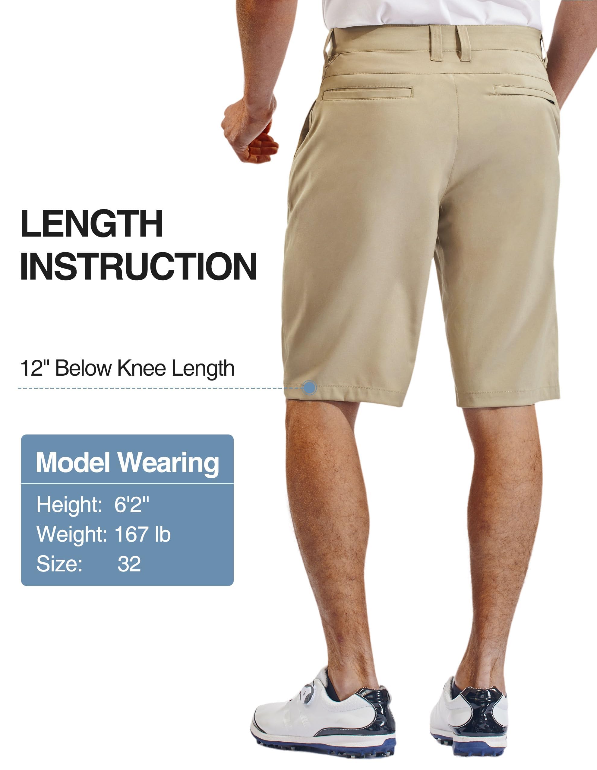 PULI Men's Hiking Shorts Athletic 12 Inch Inseam Lightweight Fishing 12 Inch Inseam Outdoor Summer Stone 38