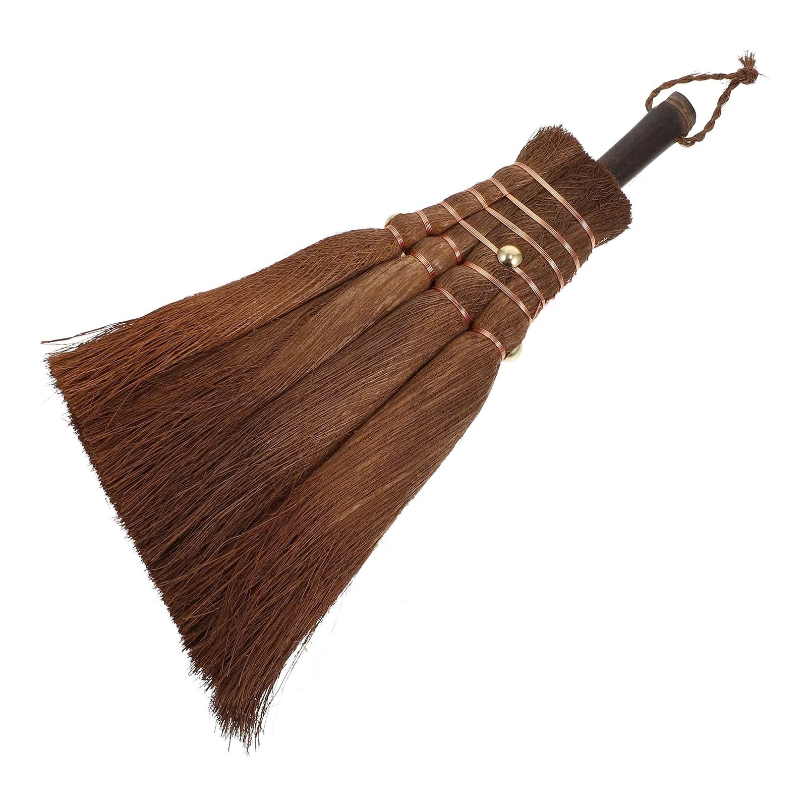 Palm Broom 1Pcs Light Brown Small Broom Tool Palm Cleaning Compact Size for Kitchen Desktop