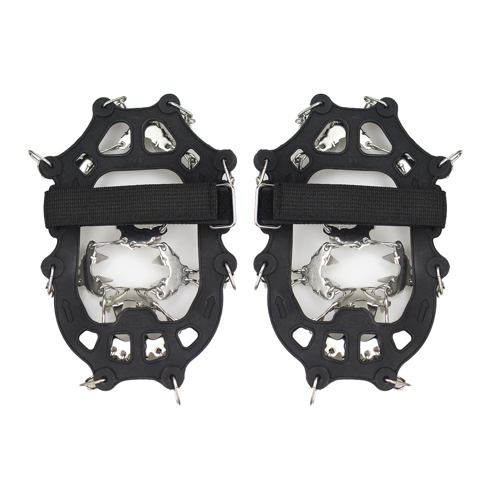 Ice Snow Grips 32 Spikes Escursionismo Boot & Scarpe Tacchetti di trazione in acciaio inox antiscivolo Inverno Ice Grippers facile da usare Spikes Pinze per la trazione Outdoor Escursionismo