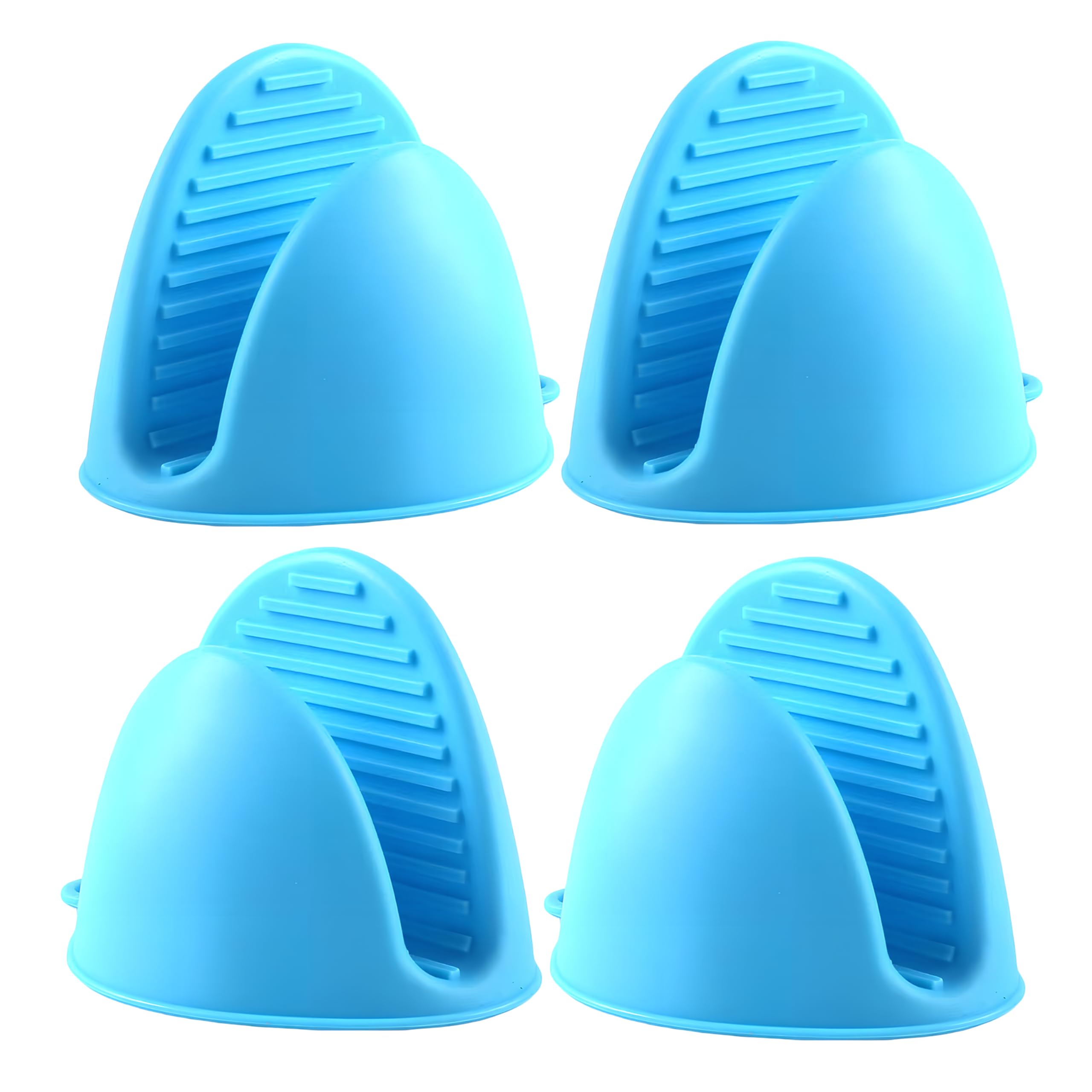Photo 1 of 2 Pairs All Blue Mini Silicone Oven Gloves, Mini Finger Protector Pot Holder for Kitchen,Cooking,Baking,BBQHeat Resistant Gloves?can be Washed in the Dishwasher