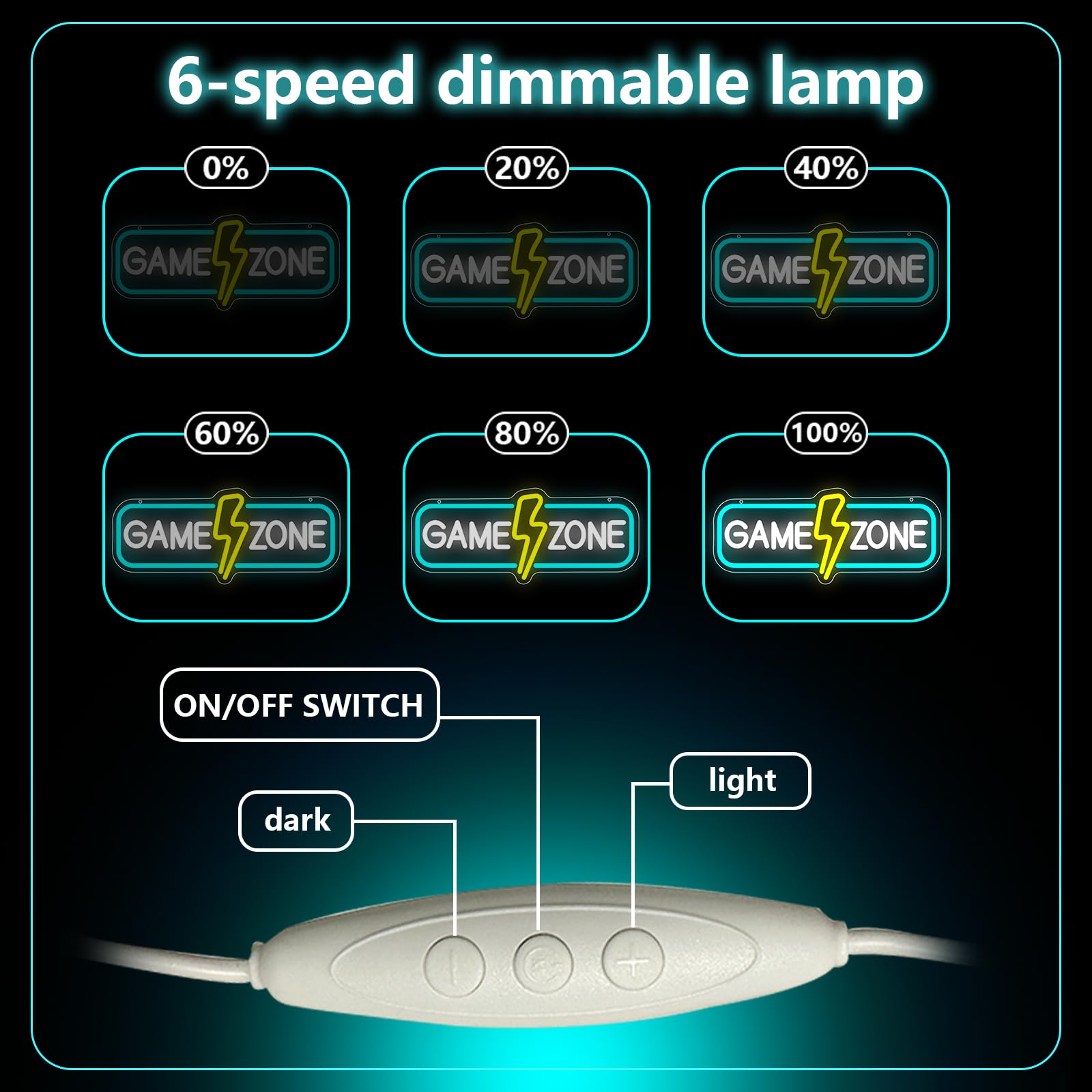 GAME ZONE Neon Schild LED Gaming Zimmer Deko