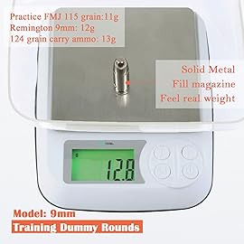 Bayattoo 9mm Steel Safety Practice Rounds Action Trainer Dummy Round Dry Fire Training Snap Cap (20pk)