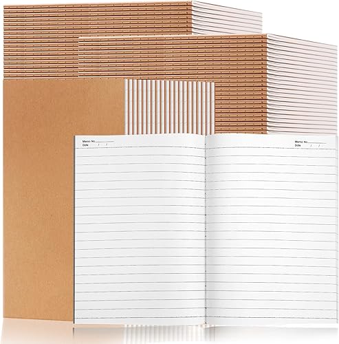 Paquete de 60 cuadernos de papel kraft A5 forrados, diarios pequeños de 8.3 x 5.5 pulgadas, cuadernos rayados a granel, 80GSM, 60 páginas30 hojas