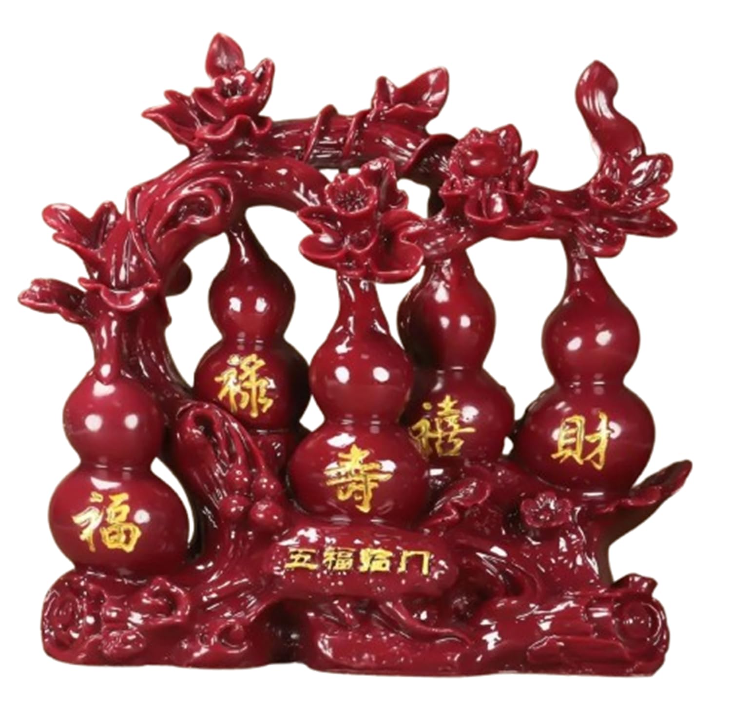 Cinabro Cinque Benedizioni Zucca Ornamento Feng Shui Figurine Decor