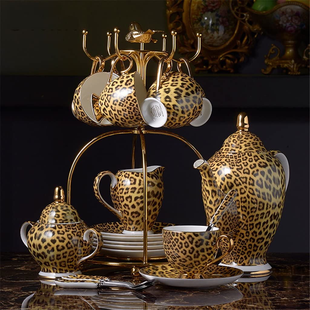 Amazon.com: ERoomQ Exquisite Cup Leopard Pattern Bone China Coffee