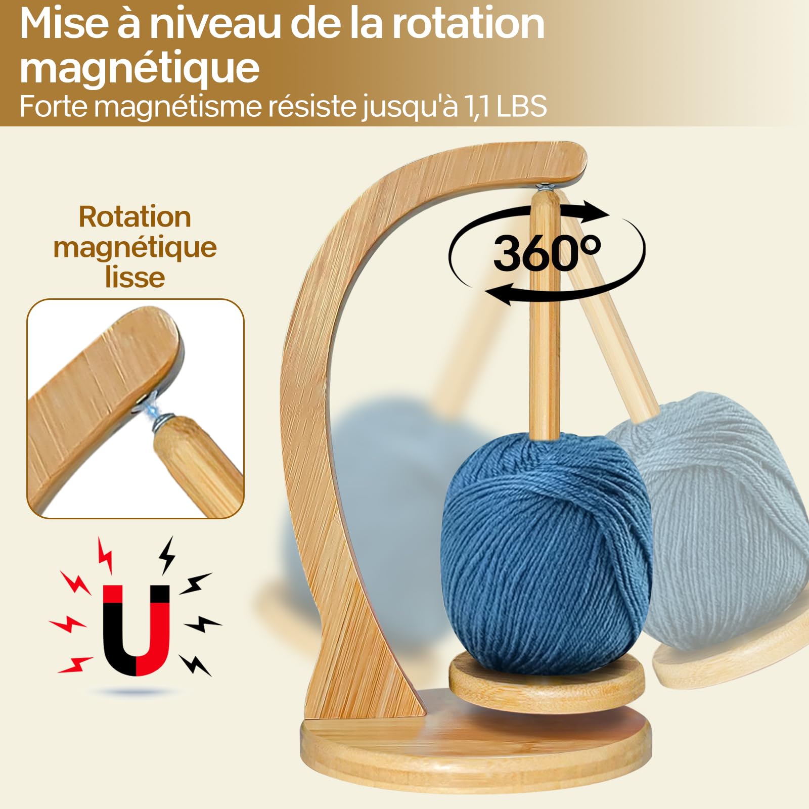 Lot De 2 Supports De Fil Pour Crochet Et Sangle De Poignet