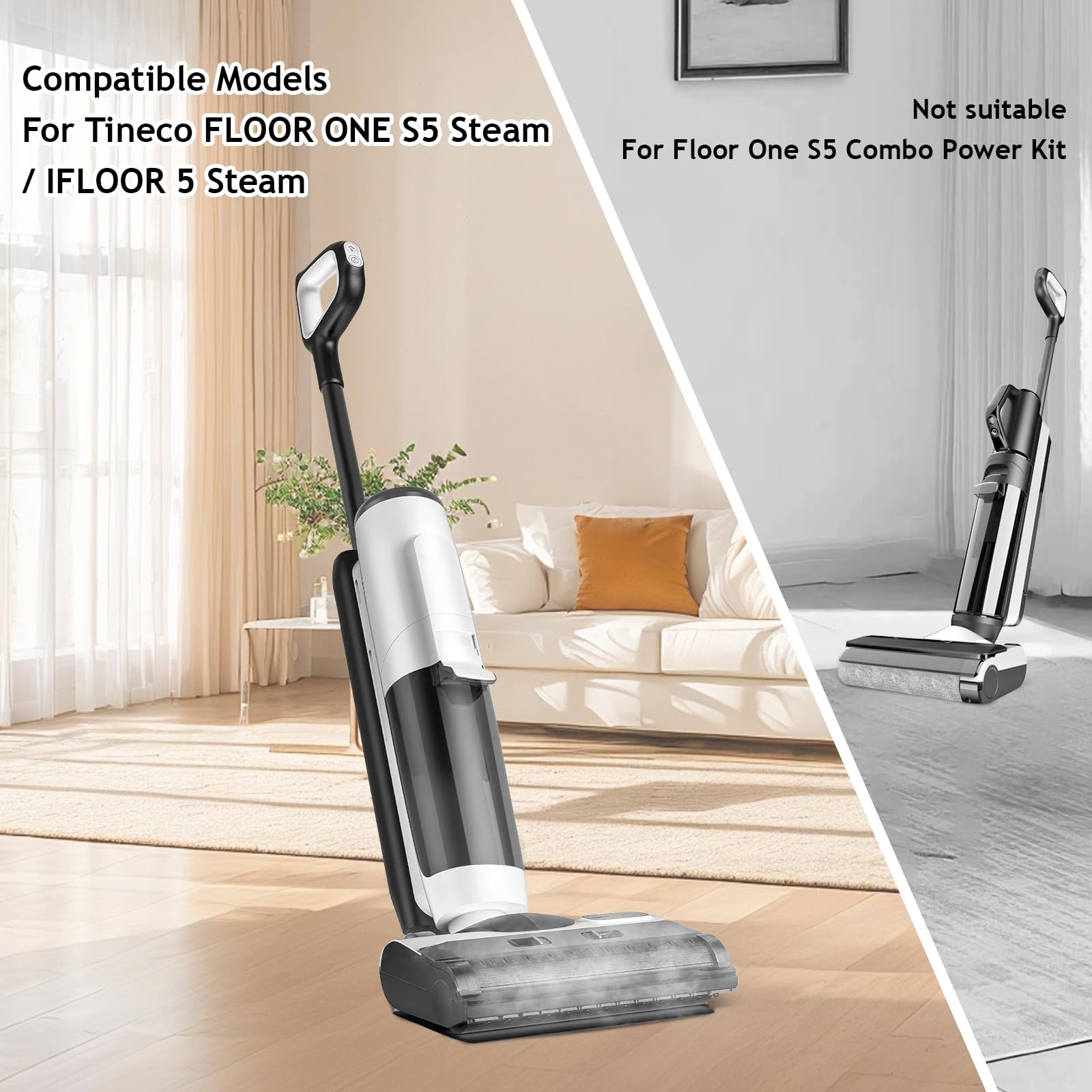 Szczotka rolkowa + części zamienne do odkurzacza parowego do Tineco FLOOR ONE S5 Steam/IFLOOR 5 na mokro i na sucho, zestaw akcesoriów 2 rolki szczotki + 2 filtry + 1 szczotka do czyszczenia