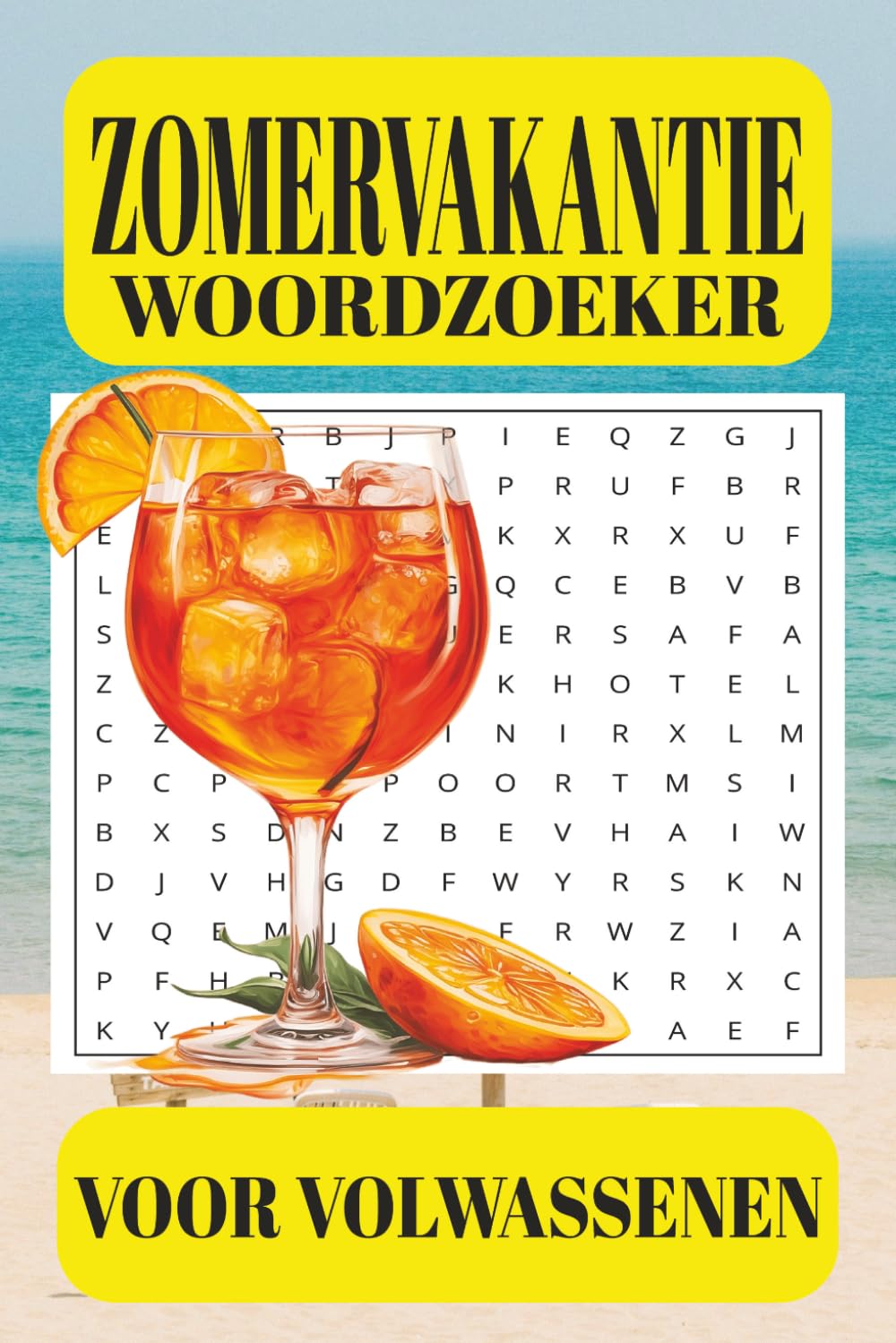 Zomervakantie Woordzoeker: Woordzoekers voor volwassenen met vakantiebestemmingen, cocktails, reizen en ontspanning
