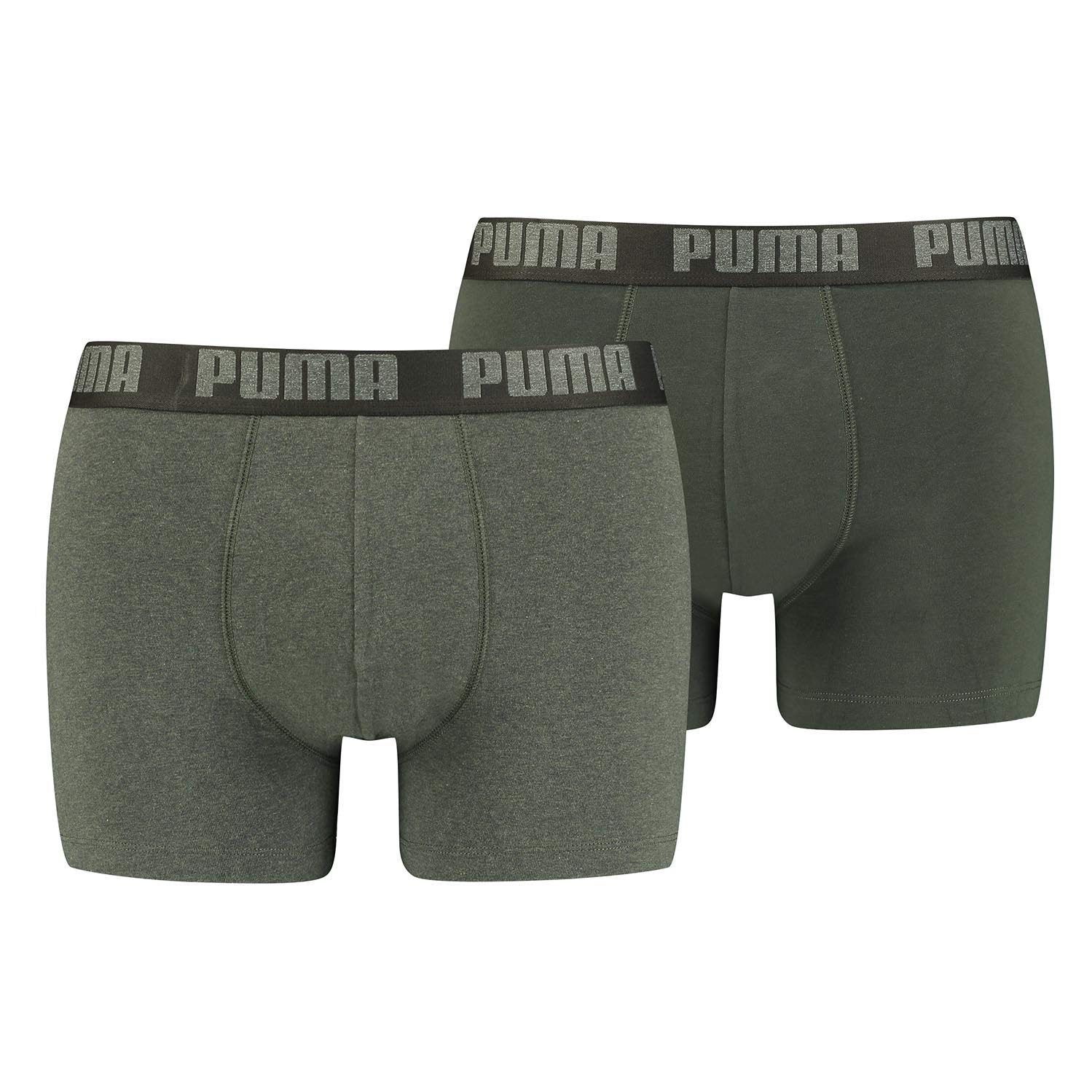 PUMA Men's Boxer, Green Melange, M (Pack of 2)