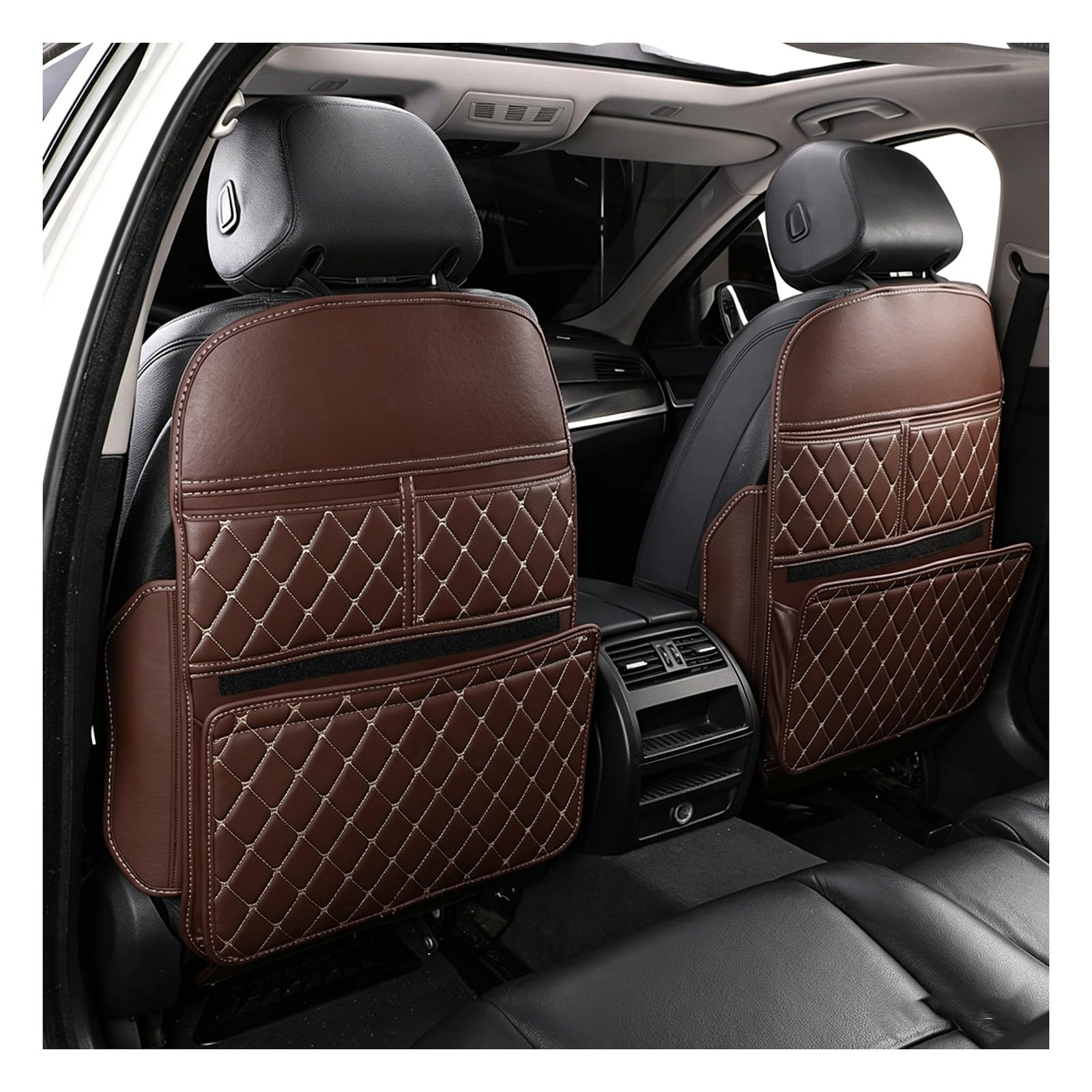 Protezione Sedile Auto Bambini, per Land Rover Discovery Sport 2016-2020 Coprisedile Posteriore Impermeabile Organizzatore Tasche Salva Sedili Accessori,D