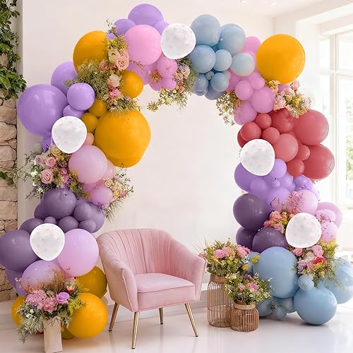 Miniatura 3 de Globos retro arcoíris pastel globos de cumpleaños coloridos colores surtidos, 52 unidades de 12 pulgadas de 12 pulgadas, globos de fiesta de niños,