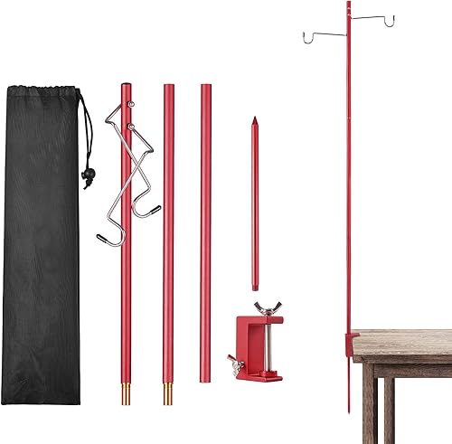 Soporte plegable para linterna de camping, poste de lámpara plegable, poste de lámpara portátil ligero para exteriores, aleación de aluminio,