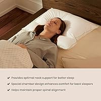 Vista 3 de FOSSFLAKES Almohada de apoyo para el cuello para personas que duermen de lado con funda, almohada ergonómica, relleno alternativo de plumón 23.6 x