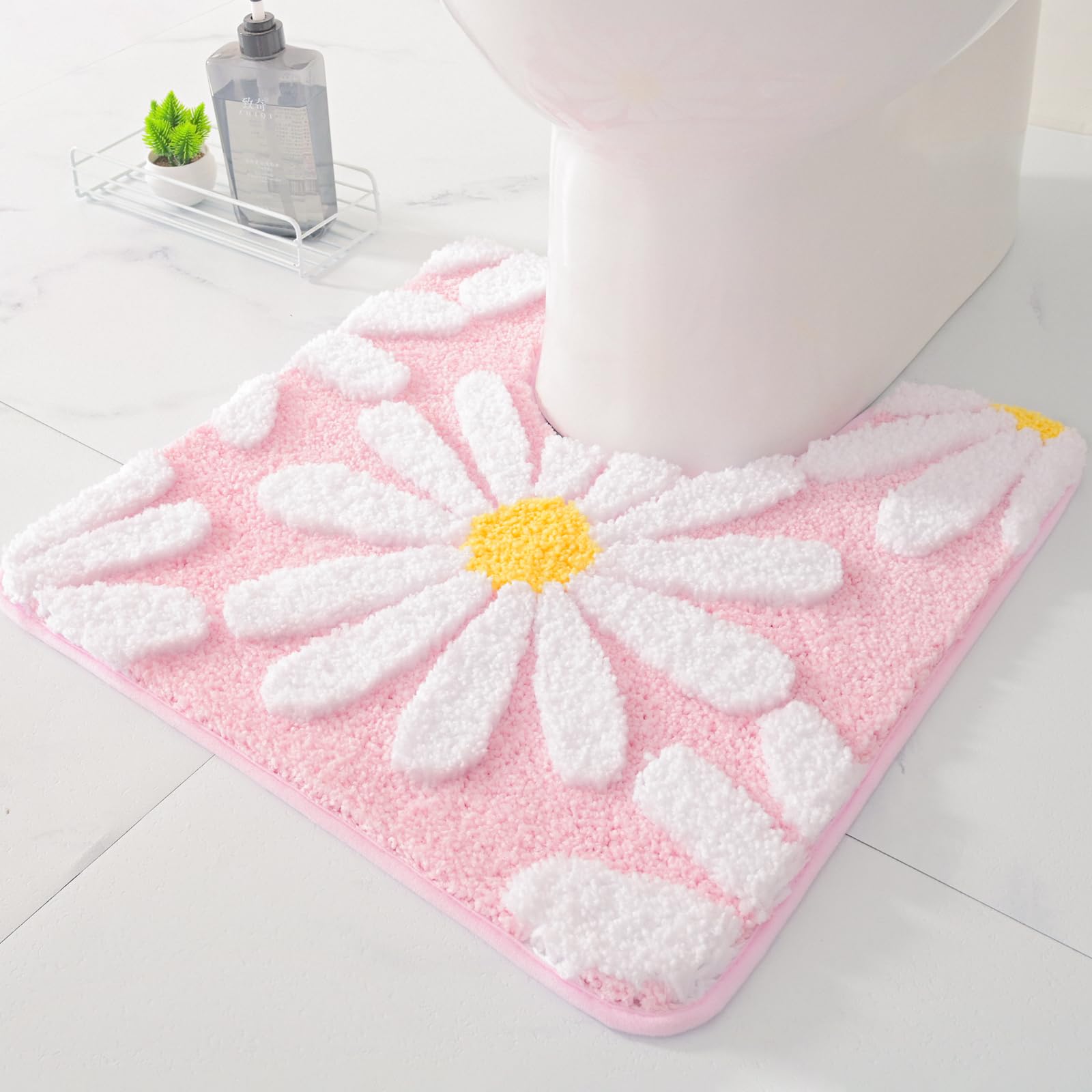 Amazon.com: QJHOMO Toilet Rugs U Shaped, Pink Toilet Mat Cute