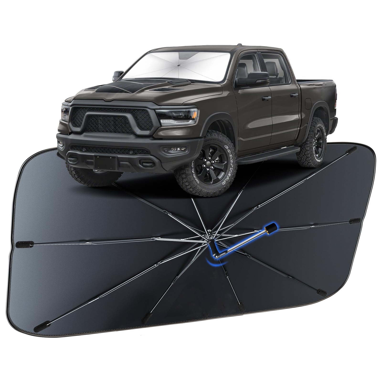 Windshield Sun Shade for RAM 1500/2500 2013-2026 Umbrella Shade