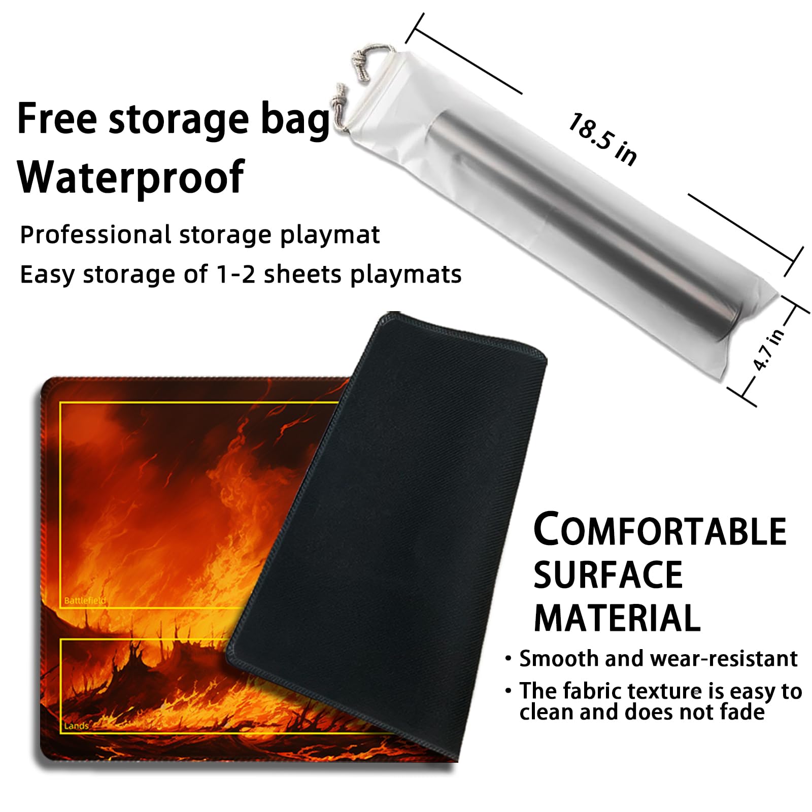 Tapete De Juego MTG De 24x14 Pulgadas Con Bolsa De Almacenamiento – Alfombrilla Antideslizante Para Cartas, TCG Y Mouse (Magic)