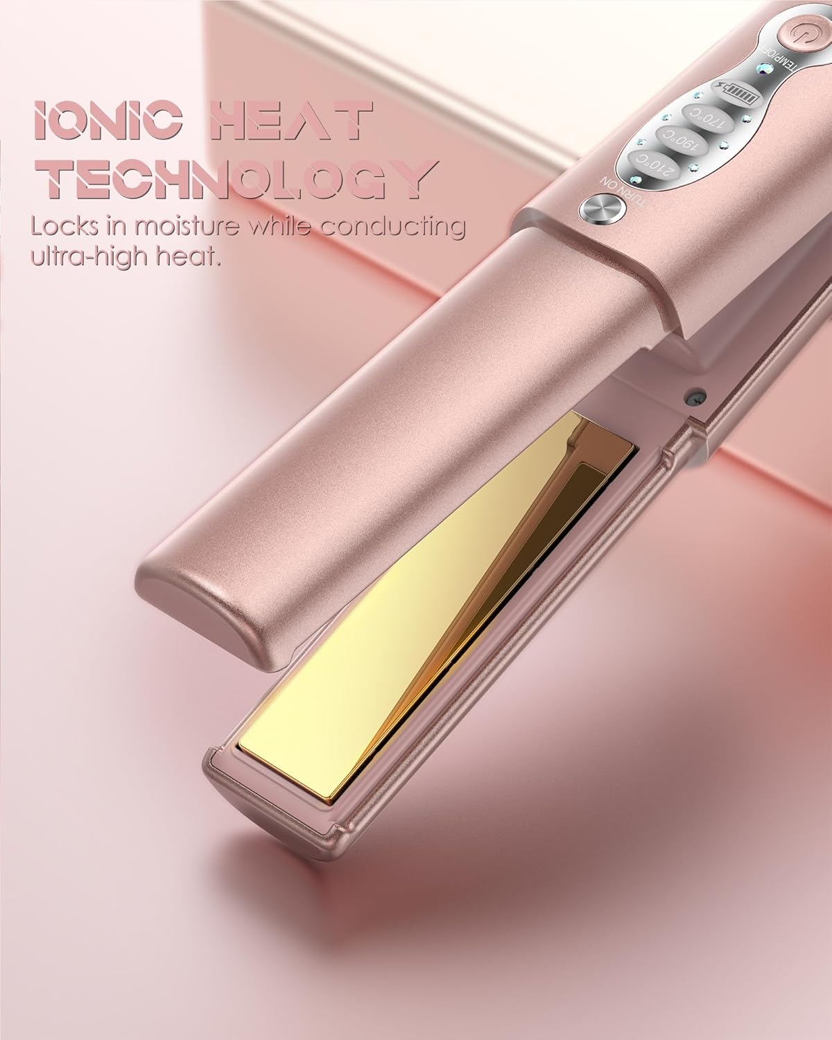 Portable Titanium Cordless Hair Straightener, Heats Up in Seconds & Lasts Up to 50 Minutes & USB C Rechargeable, Dual Voltage Wireless Mini Travel Flat Iron for Edges Bangs - Not for Thick Hair Type - Image 2