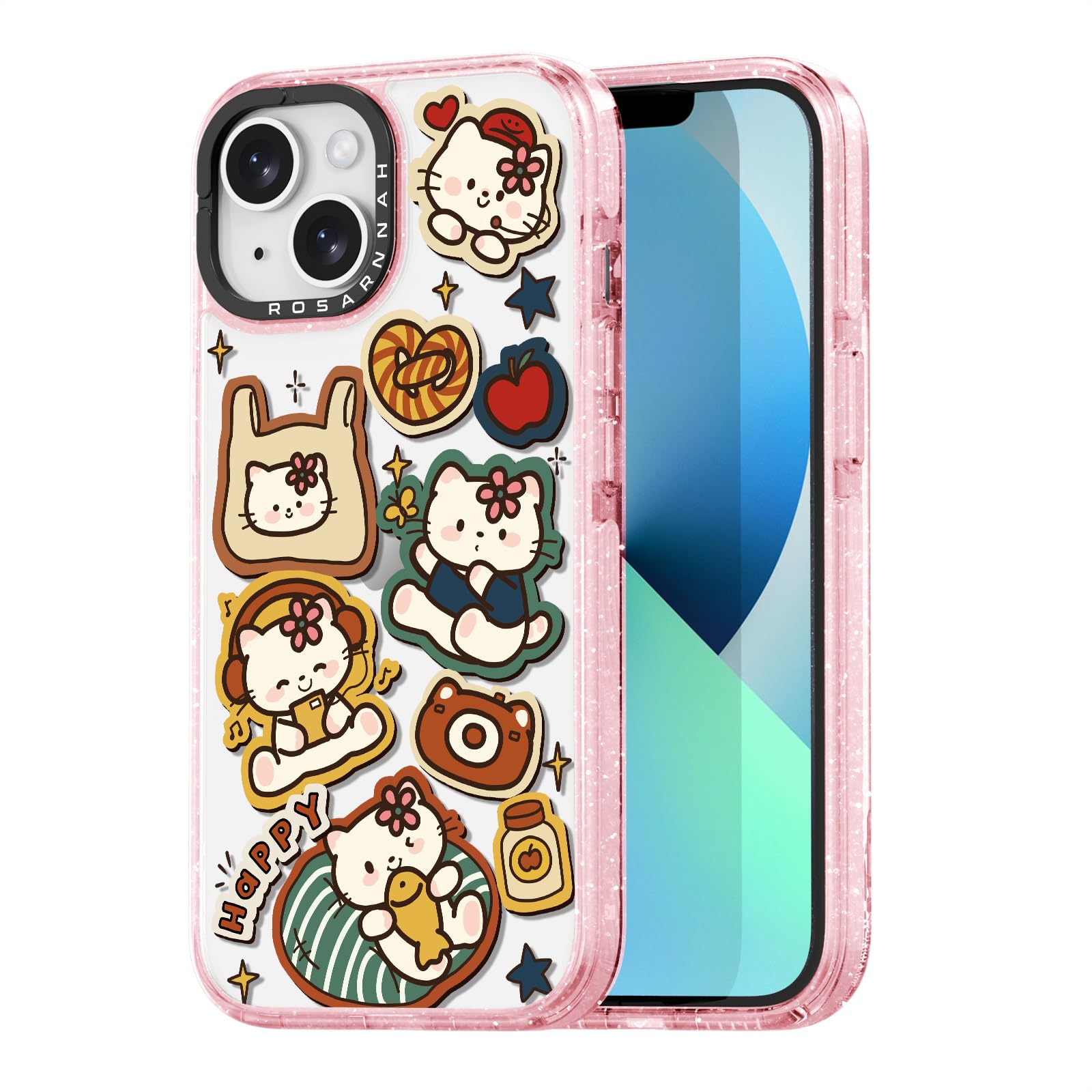 Rosarnnah iPhone 13 Case Happy Kitty Cat