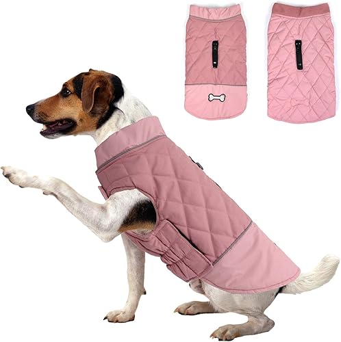 Abrigo de invierno para perro, chaqueta reversible para perro, impermeable, reflectante, para clima frío, para perros pequeños, medianos y grandes