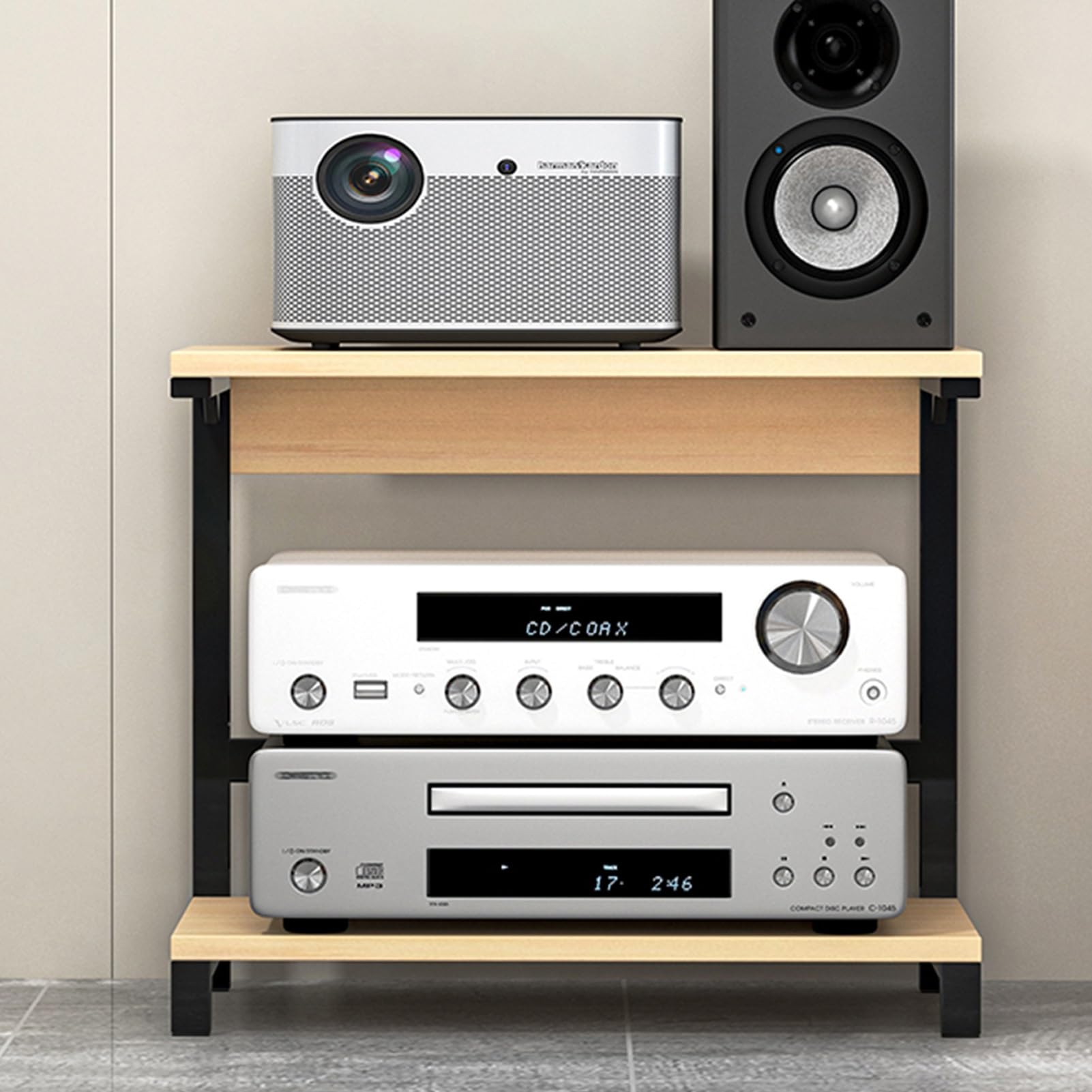 Meuble stéréo multicouches et rack audio de rangement pour salon ou salle de jeux