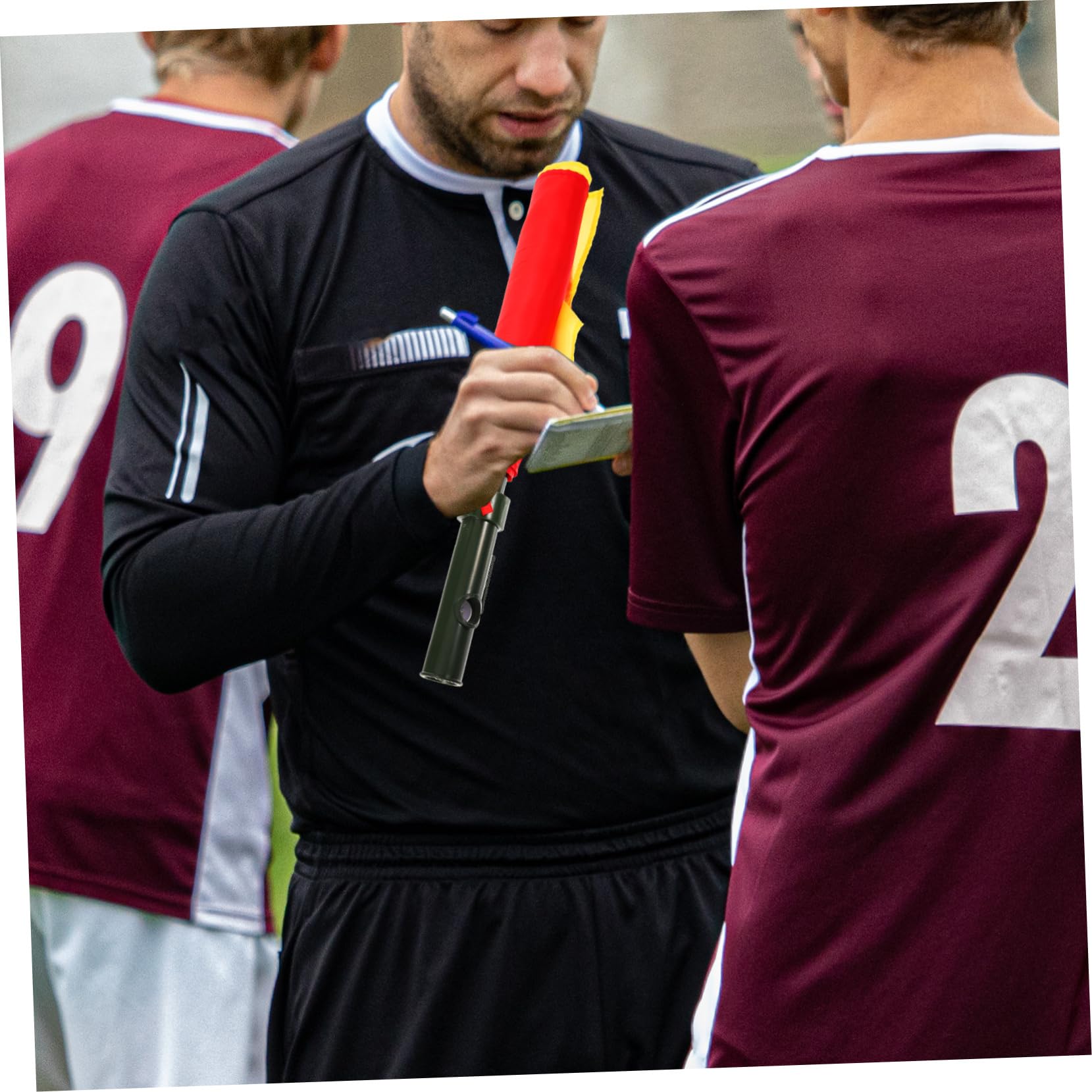 INOOMP Referee for Sports Lightweight High Visibility Waving Signal Flags for Soccer Football and for Conducting and Training