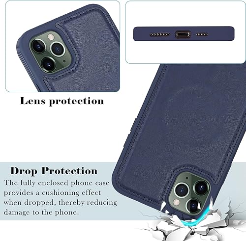 Miniatura 5 de Hamany Funda magnética para iPhone 11 Pro Max, funda MagSafe compatible con iPhone 11 Pro Max para mujer, funda de cuero delgada a prueba de golpes