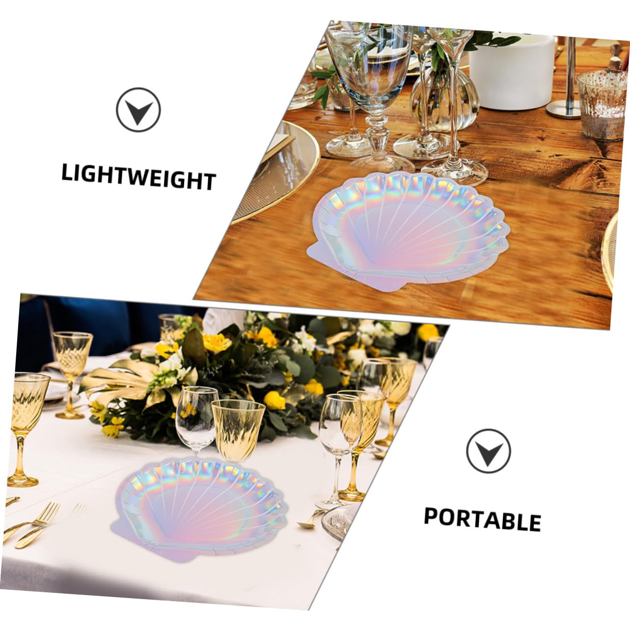 Amazon.co.jp: 16個 シェルプレート 虹色のプレート 海をテーマにした