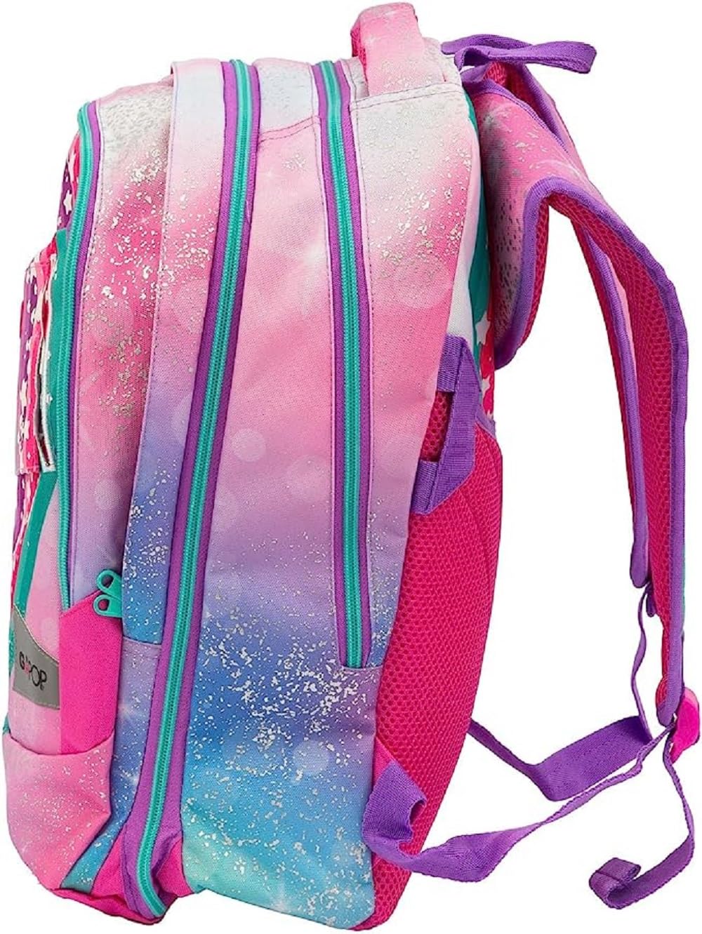 Gopop Schoolpack Zaino Miss Unicorno Estensibile a 3 Zip + Astuccio Triplo Completo