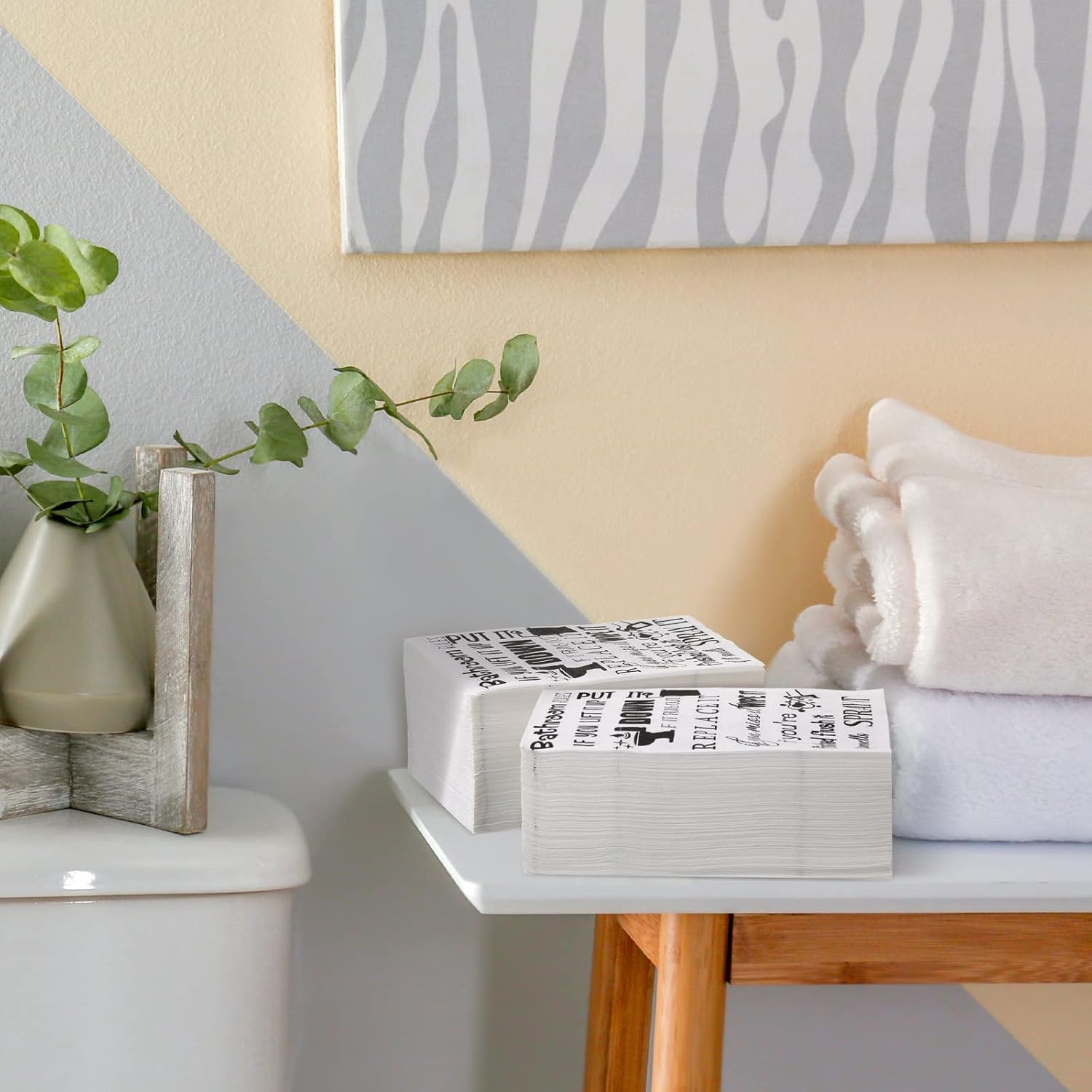 200 Pcs Bathroom Disposable Napkins Guest Paper Towels Bathroom Rules Etiquette Disposable Hand Towels for Room Wedding Birthday Anniversary Supplies