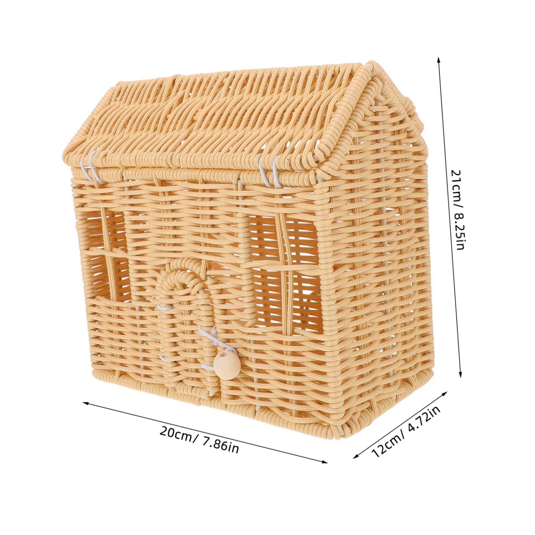 Mikikit Cesta De Dulces Navideña Tejida Mano Con Forma De Casa Cesta Tejida Con Asa Para Dulces Chocolates y Aperitivos Para Fiestas Navideñas y Celebraciones