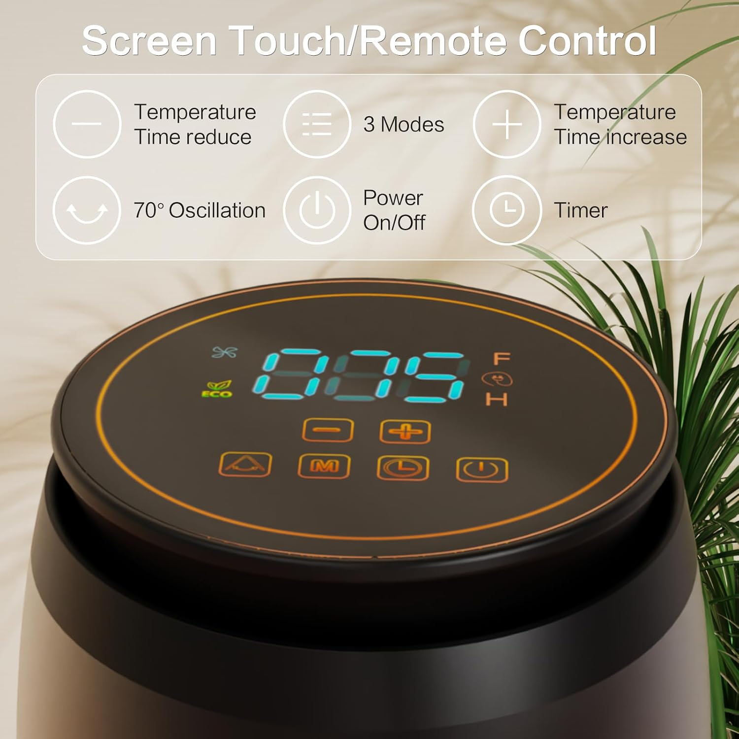 LòutiRoot Space Heaters for Indoor Use,1500W Portable Electric Heater with Thermostat, 3 Modes, Remote, 70° Oscillation, PTC Ceramic Quiet Fast Heating, 2-8H Timer for Large Room Bedroom Office Home