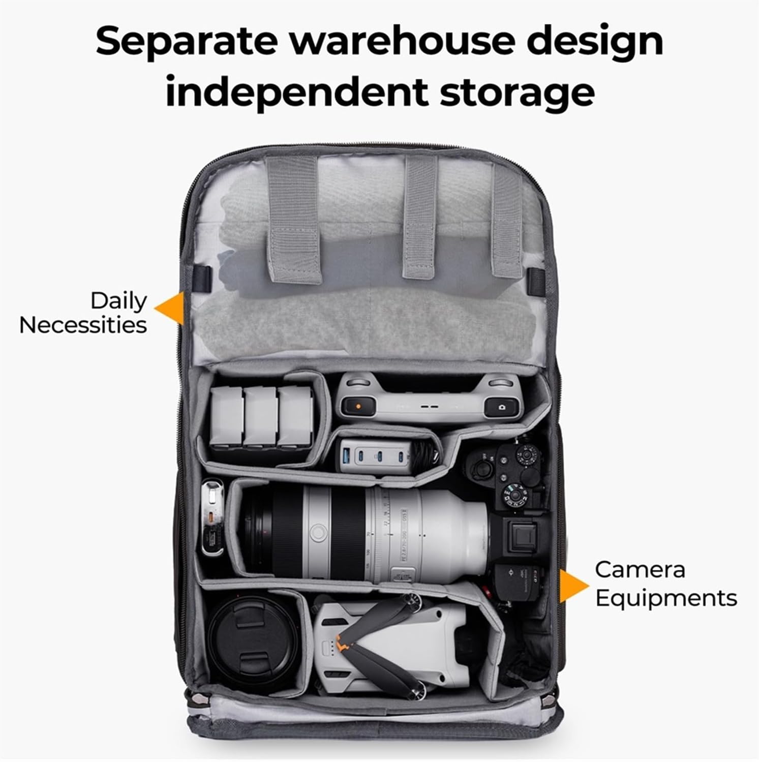 [YSDRKOSX] 写真撮影に適したプロフェッショナルカメラバックパックアウトドア旅行バッグ三脚を持ち運べる人間工学に基づいたデザ