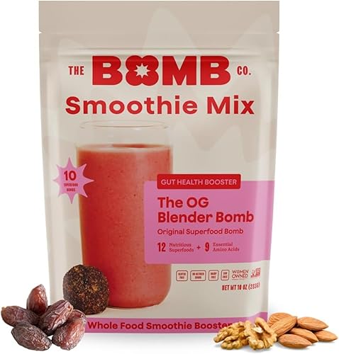 The Bomb Co. Blender Bomb, The OG, Mezcla de batido de superalimentos con semillas de chía, semillas de cáñamo, semillas de lino, sal marina y