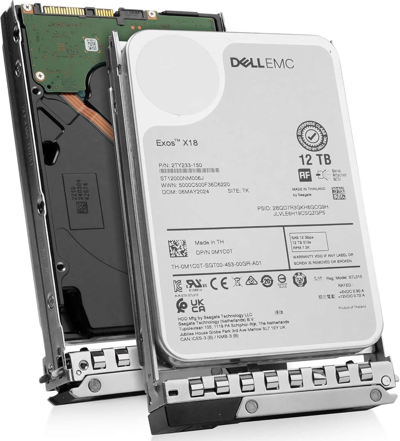 Dell 0M1C0T 12TB 7.2K RPM SAS 12Gb/s 512e 3.5in Enterprise Hard Drive Compatible with but not Limited to: R540 R740 T550 R660 T150 T560 MD3400 C6620 MX5016s G14 G15 G16