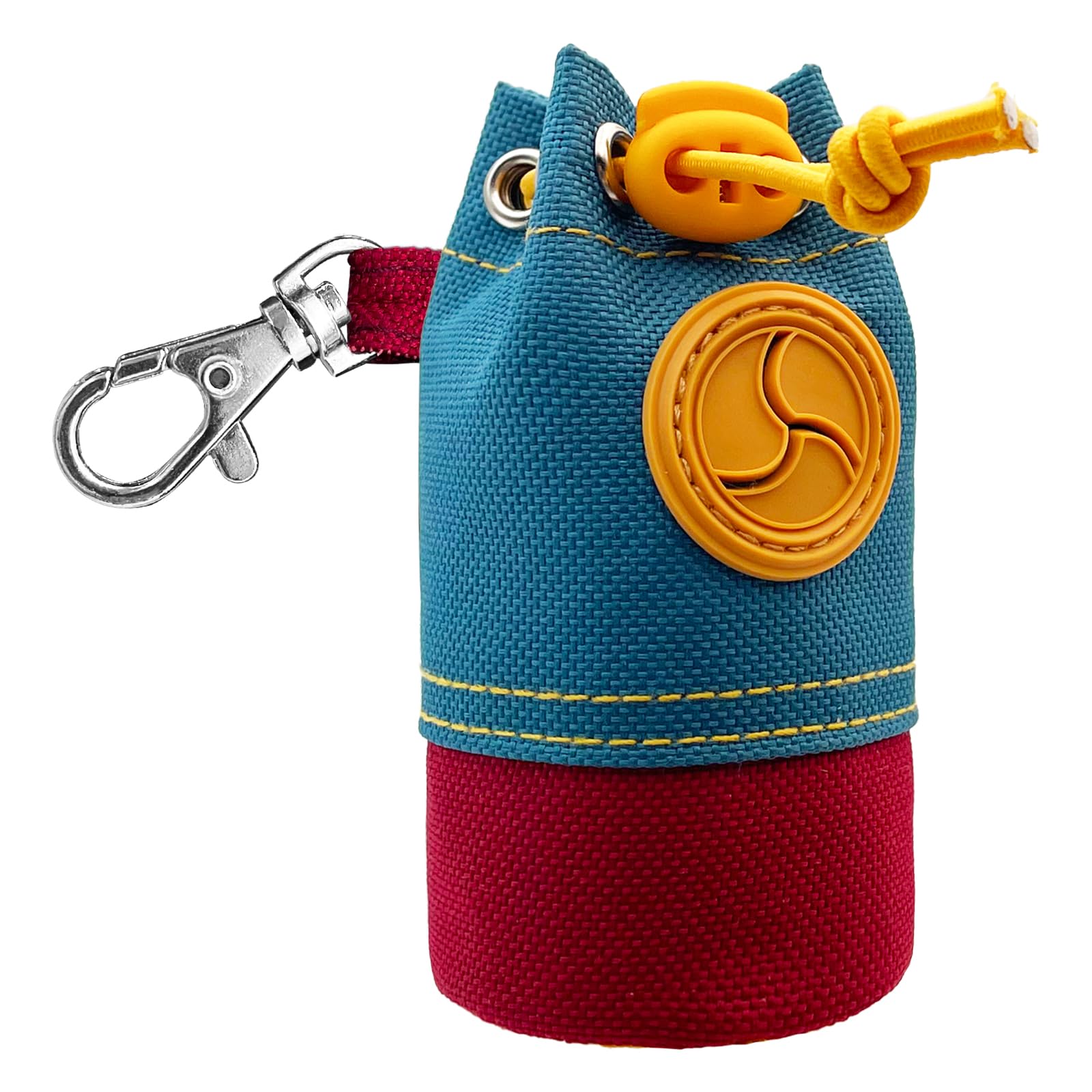 Dog Poop Bag Holder, Portable Dog Poop Bag Dispenser with 1 Metal Clip, Bucket Fashion Color Matching Canvas Poop Pag Polders for Leashes