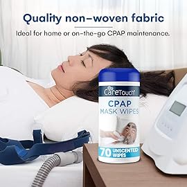 Care Touch CPAP Wipes - Unscented | CPAP Cleaner | 3 Packs of 70 Unscented Mask Cleaning Wipes - 210 Total