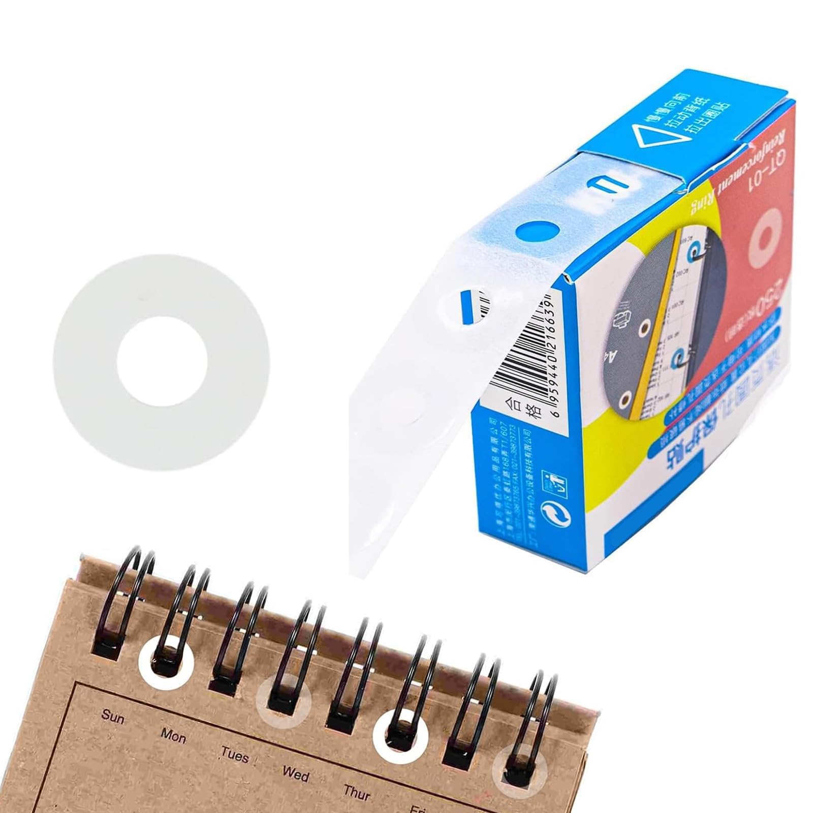 Salvabuchi Etichette Autoadesive 1000 PCS Impermeabile Rinforzo Fori Anelli per Libri a Fogli Mobili Trasparente