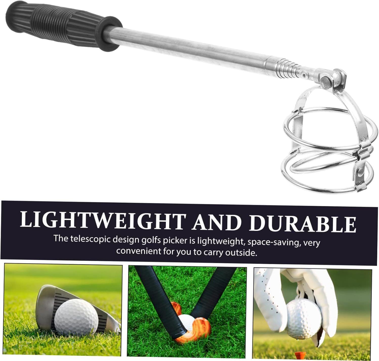 Telescopic Golf Retriever Picker for Grass Course Portable Grabber Automatic Locking Device for Golf image 3