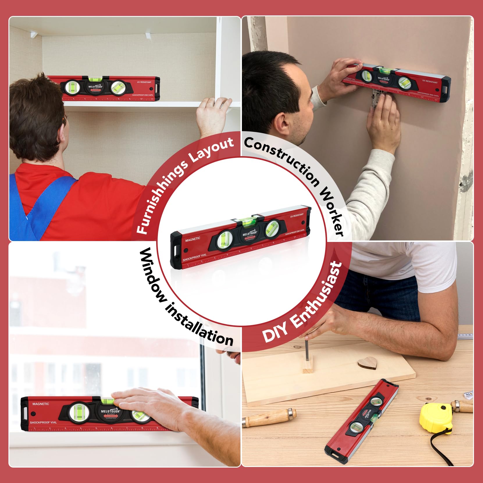 MELOTOUGH Magnetic Level - 12 Inch Torpedo Level -8