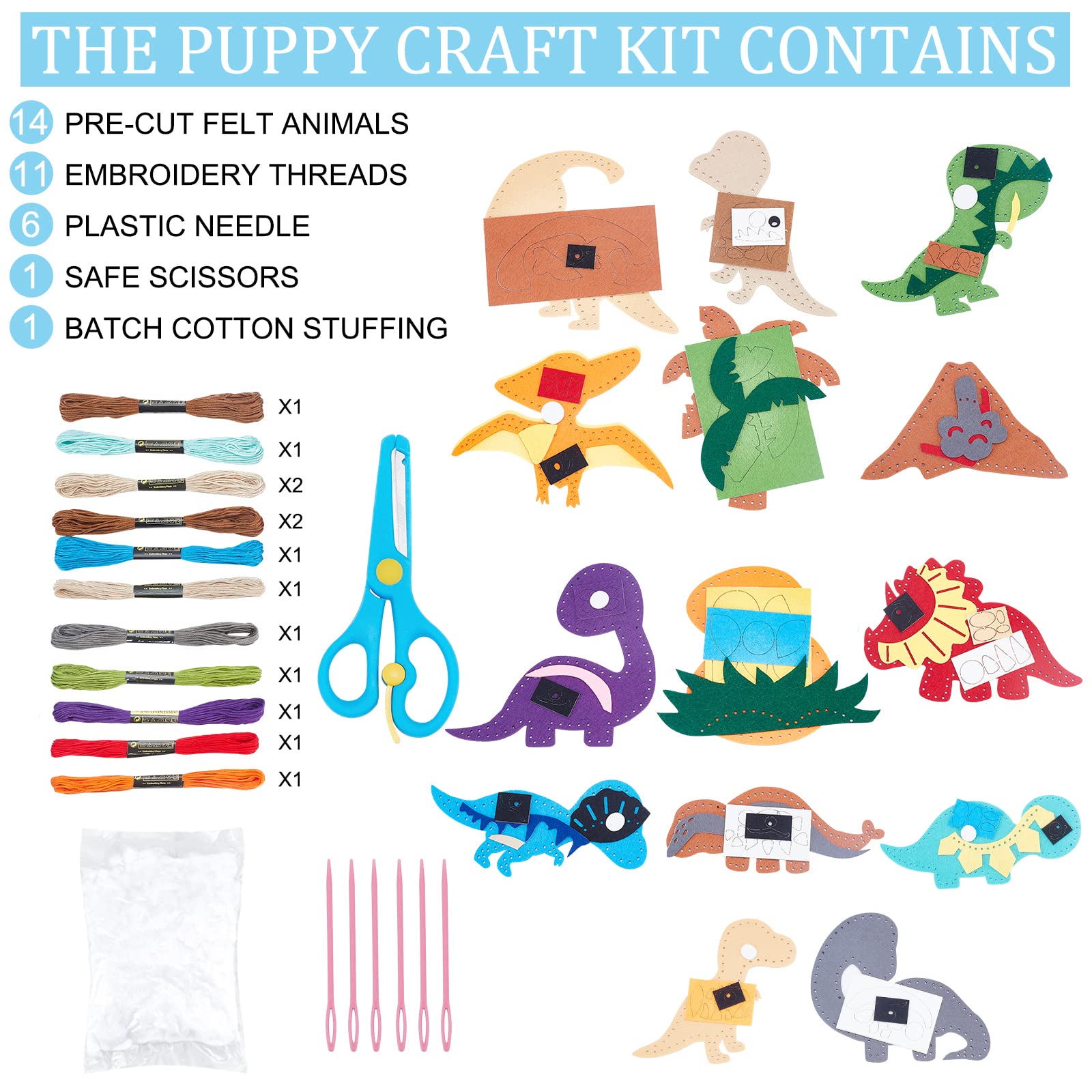 Amazon | WEBEEDY 恐竜フェルトソーイングクラフトキット 恐竜が