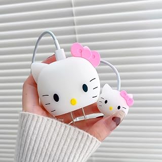 for Apple 20W USB-C Power Adapter Charger 3D Cute Cartoon Designs Protective Case,Cute Cartoon Lightning Cable Protector Cover for iPhone Charger (KT)