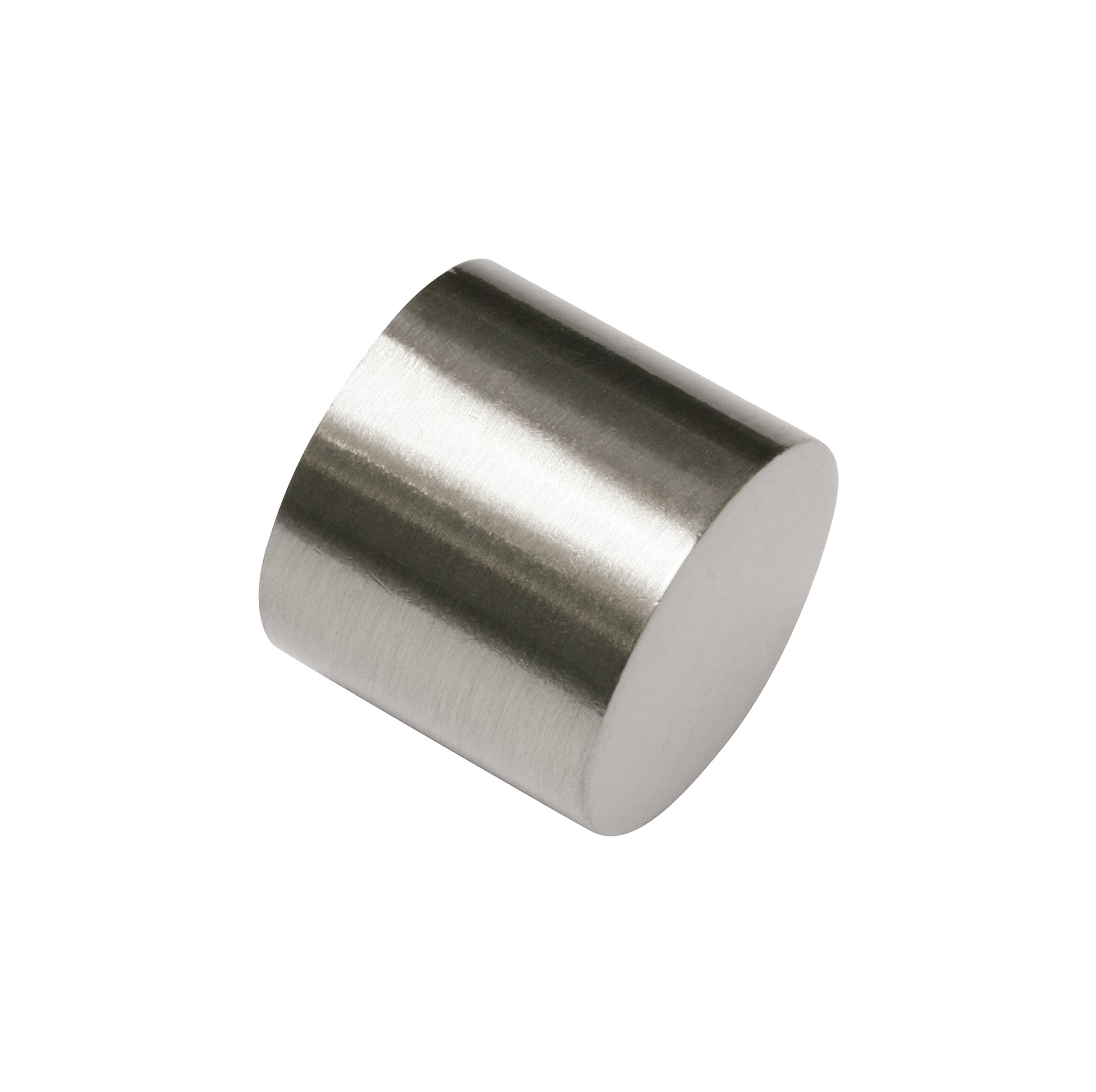 Gardinia Endkappen für Gardinenstangen, Serie Memphis, Ø 16 mm, Aluminium, Edelstahl-Optik, 2 Stück