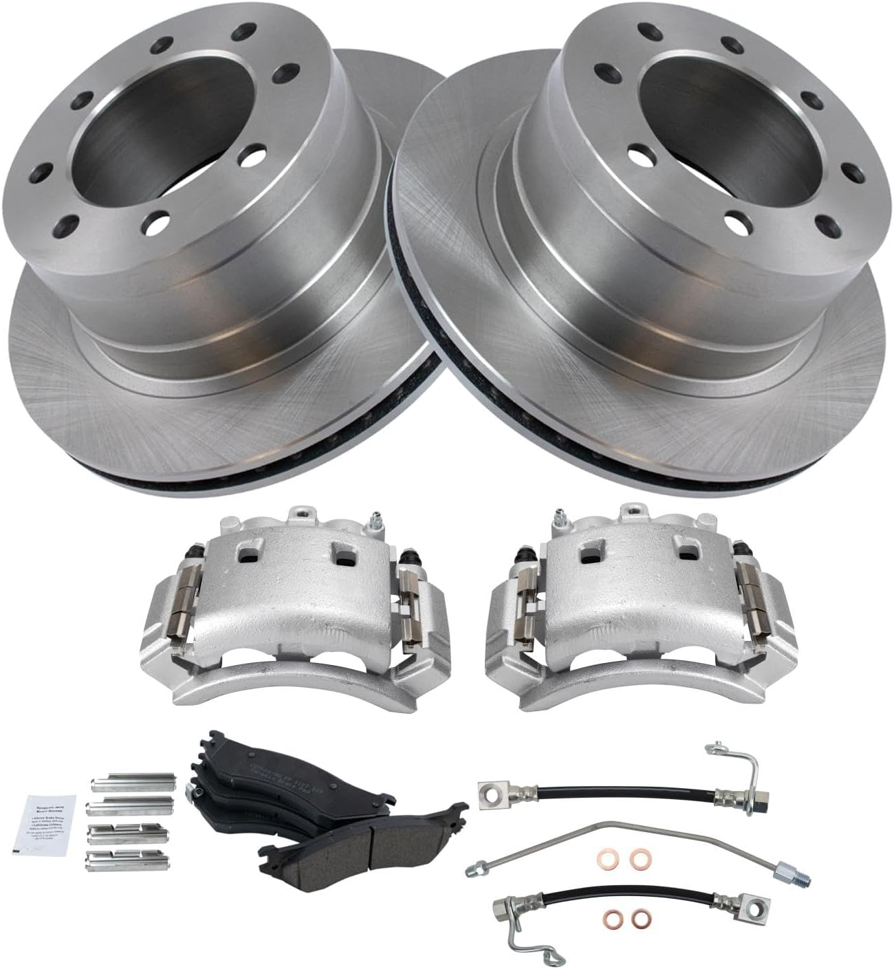 TRQ Rear Brake Pad & Rotor Kit Ceramic Compatible with 2003-2008 Dodge Ram 3500