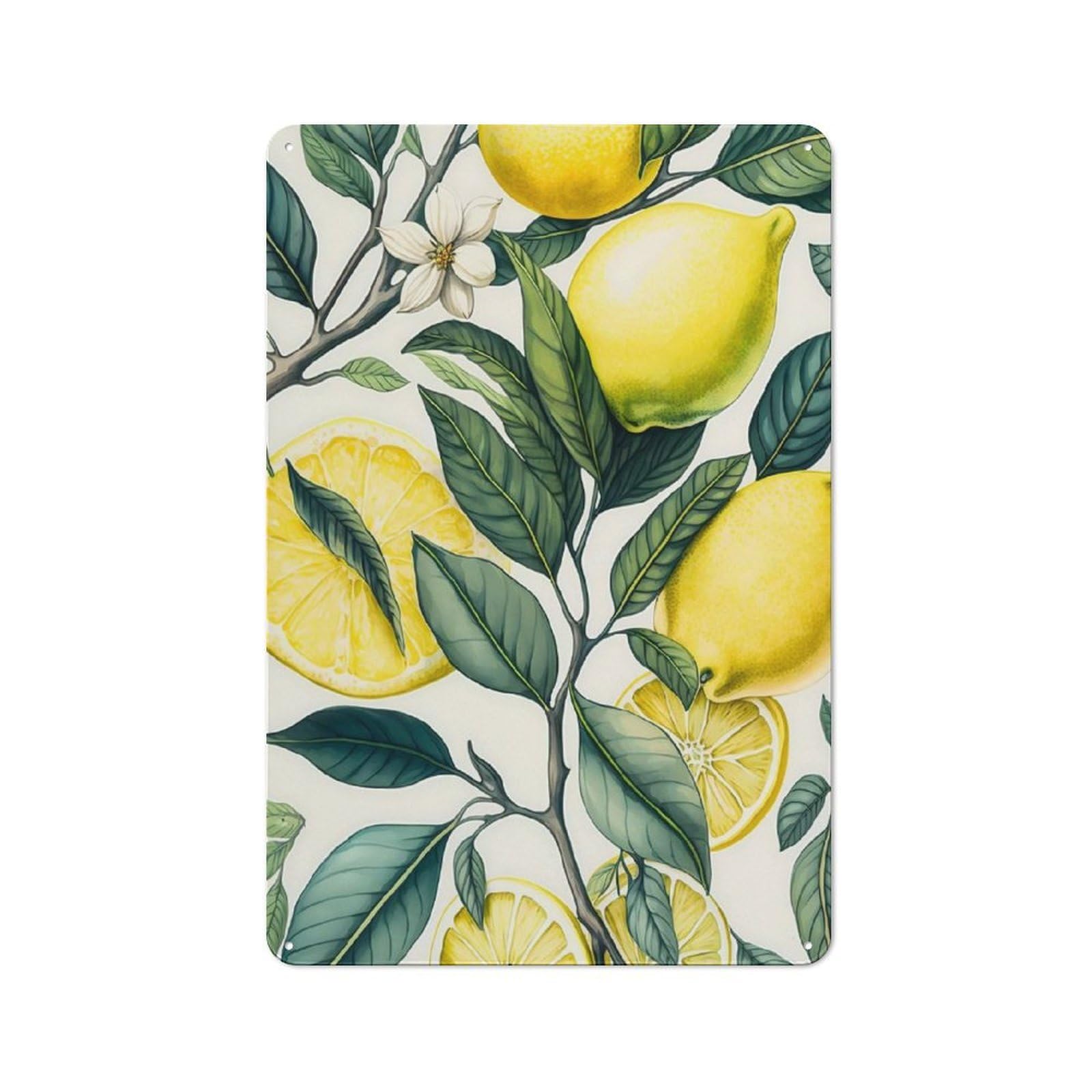 Lemon Art Metal Wall Plaque, Easy to Hang Plaque for Garage, Shed, Workshop Or Hobby Room, 30x20cm