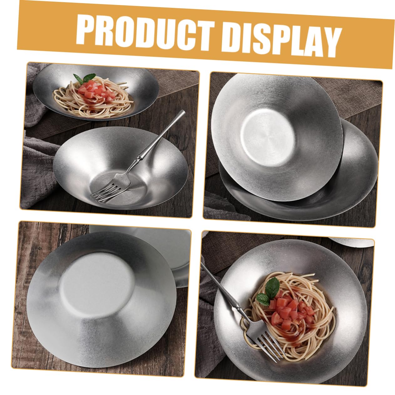 FUNOMOCYA Stainless Steel Serving Bowl Capacity Pasta Bowl for Salad Soup and Fruit Kitchen Essential for Home Bar and Restaurant Use