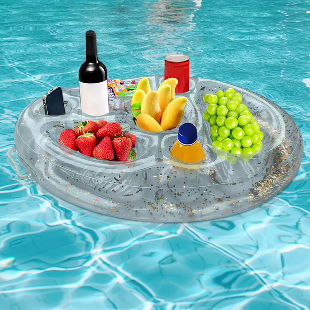 Portabibite Gonfiabile, Galleggiante Porta Bevande, Bar Piscina Portabottiglie Con 8 Fori, Porta Bevande Da Piscina, Portabottiglie Gonfiabile Per L'Estate All'Aperto Piscina Spiaggia