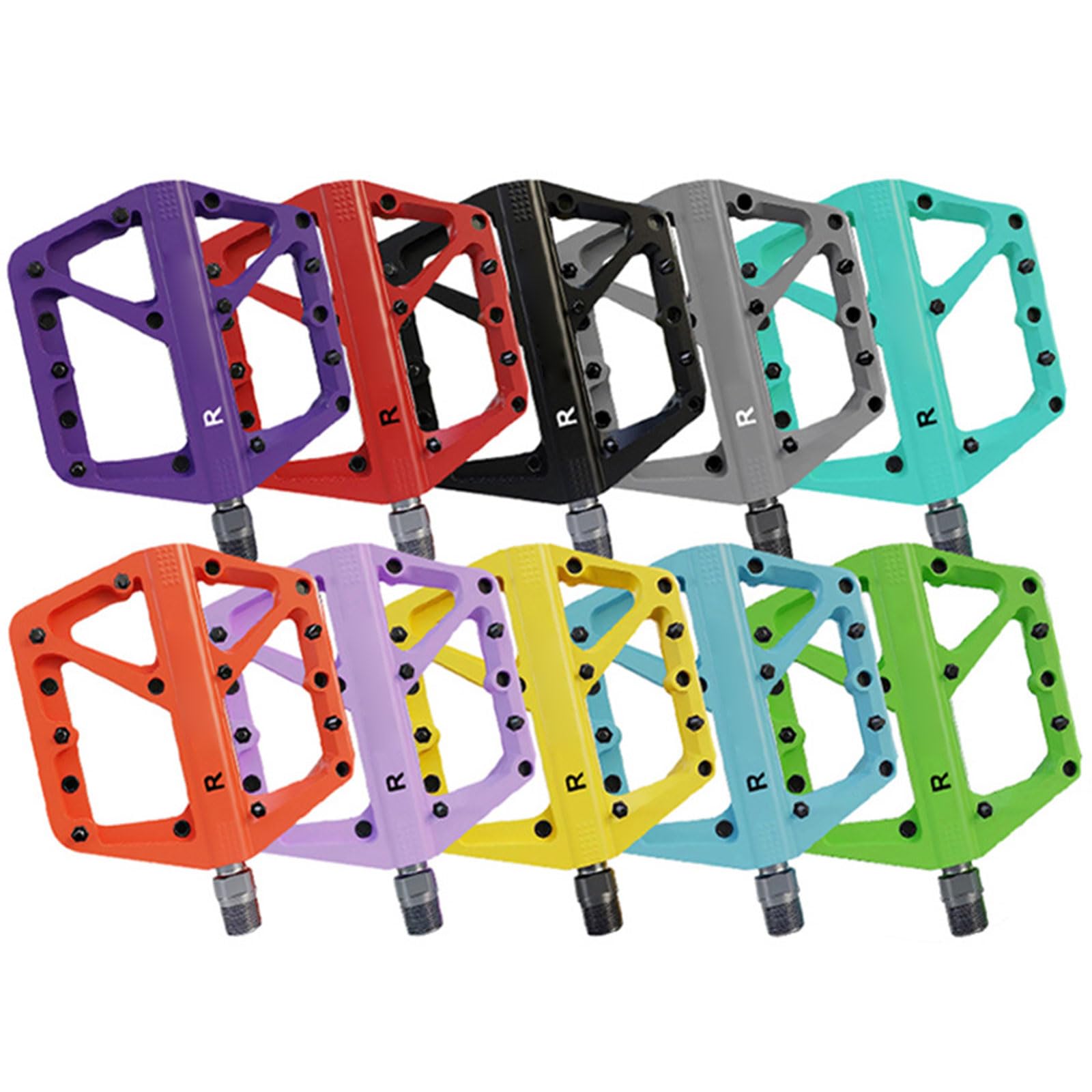 Generisch Pedali per mountain bike, con ampia piattaforma antiscivolo, in nylon, con cuscinetti sigillati da 9/16", adatti per ciclismo da strada ergonomici