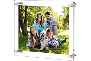 NIUBEE Clear Acrylic Wall Mount Floating Picture Frame for A4 Letter Size Prints